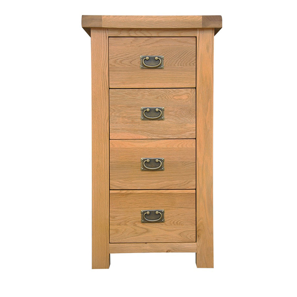 Oakham Oak 4 Drawer Narrow Chest