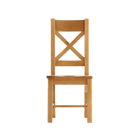 Oakham Oak Dining Chair - Cross Back Wooden Seat