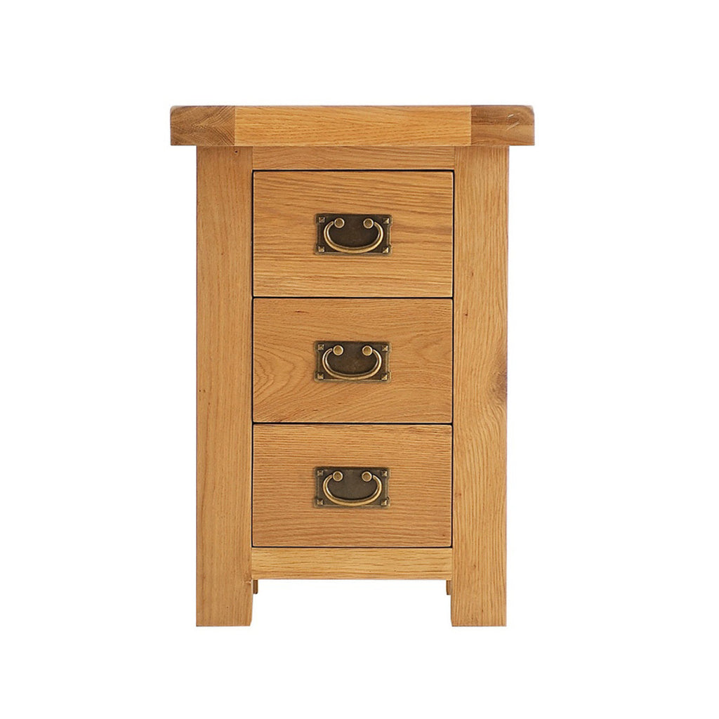 Oakham Oak Large 3 Drawer Bedside Cabinet