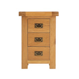 Oakham Oak Large 3 Drawer Bedside Cabinet