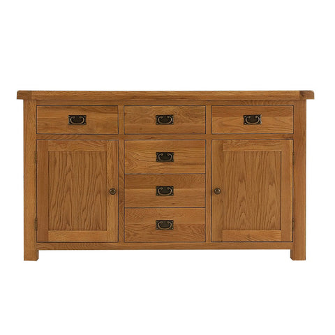 Oakham Oak Sideboard - 2 Door 6 Drawer