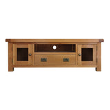 Oakham Oak TV Unit - Large with Glazed Doors