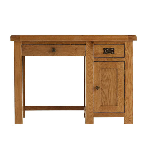 Oakham Oak Computer Desk - Single Pedestal