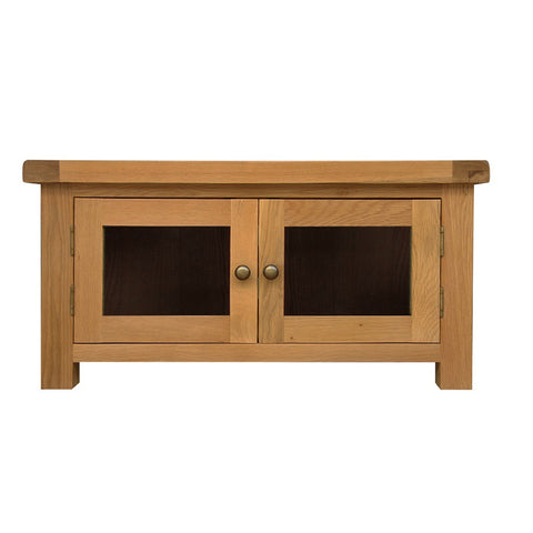 Oakham Oak TV Unit - Standard with Glazed Doors