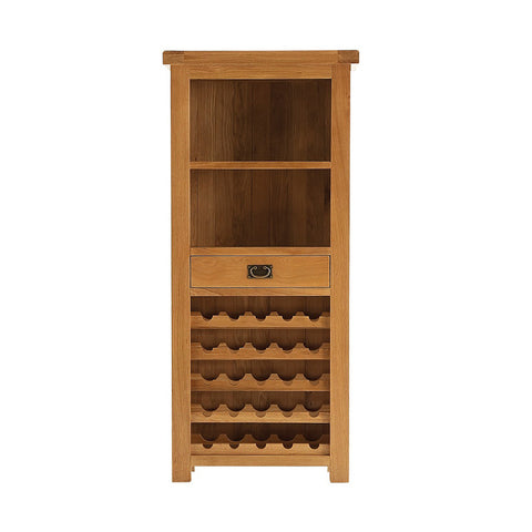 Oakham Oak Wine Rack Tall Cabinet